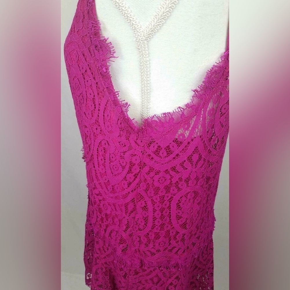 Free People Size XS Heart In Two Orchid Pink Crochet Lace Mini Dress - Picture 5 of 9